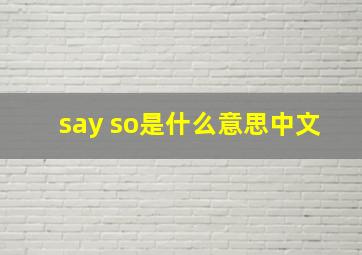 say so是什么意思中文